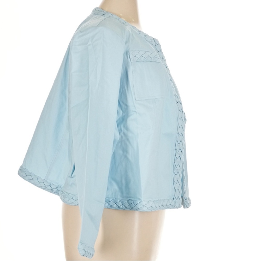 Ming Wang Blue Braided Trim Structured Blazer 1X Plus Size Workwear Jacket NWT - Picture 4 of 8